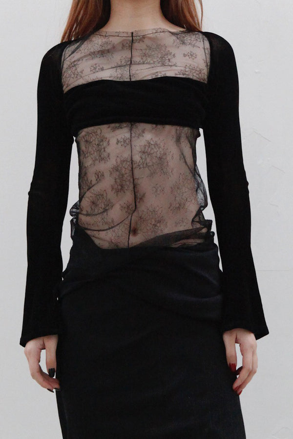 Un Morceau velvet lace split sleeve jacket (two pieces) UM231SZ33